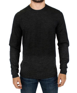Gray wool crewneck sweater