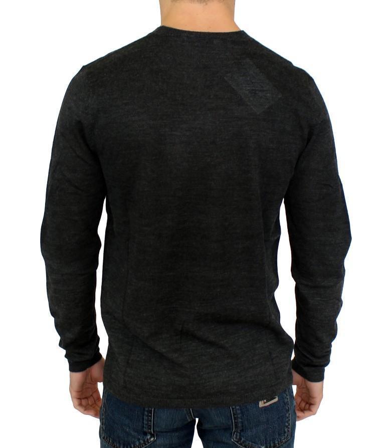 Gray wool crewneck sweater