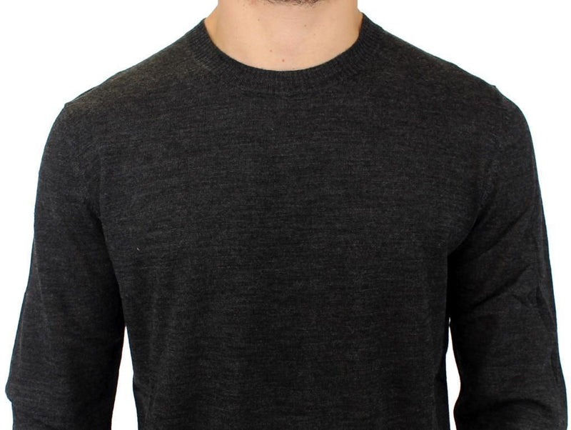 Gray wool crewneck sweater