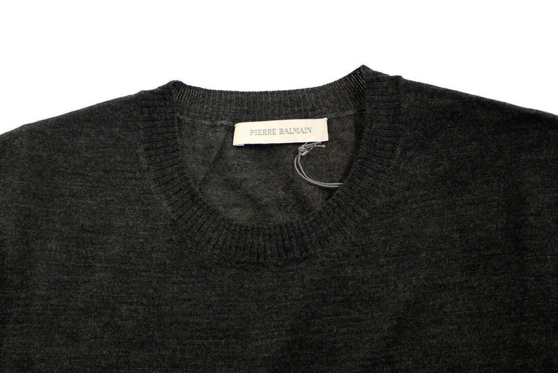 Gray wool crewneck sweater