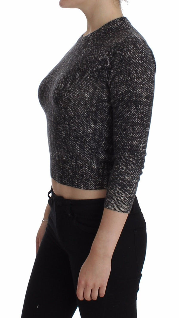 Gray Cashmere 3/4 Sleeve Sweater Pullover