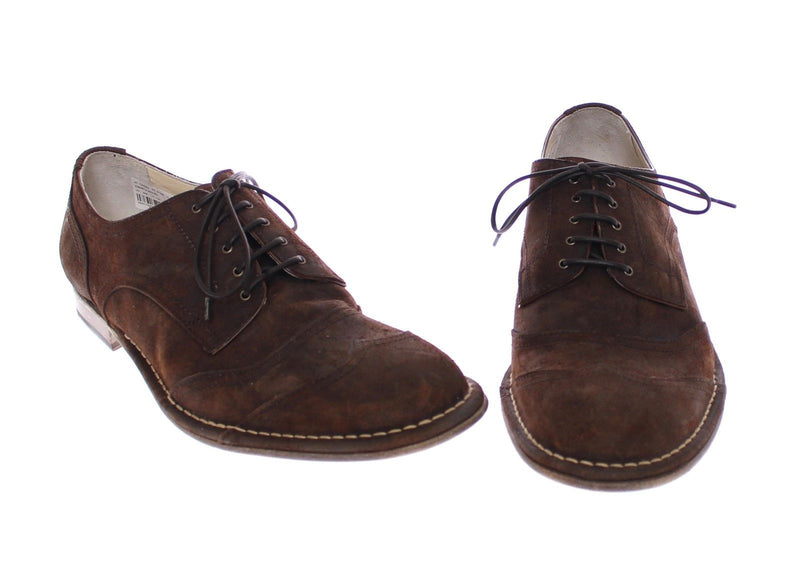Brown Leather Laceup Wingtip Shoes