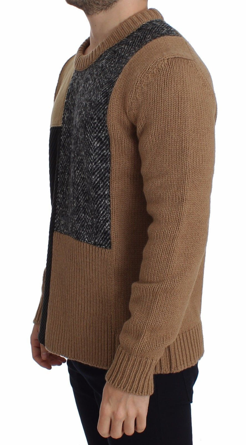 Brown Camel Wool Knitted Sweater Pullover