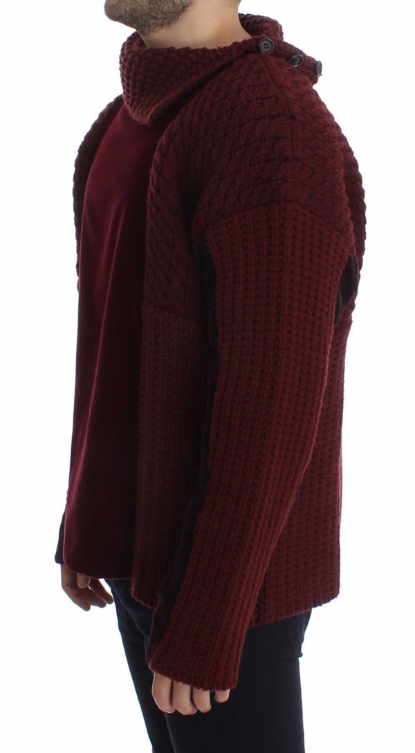 Bordeaux Velvet Wool Runway Sweater Pullover