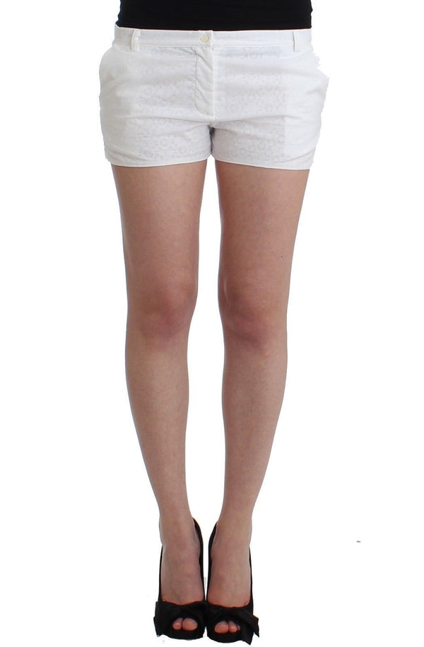 Beachwear White Silk Mini Shorts Hotpants