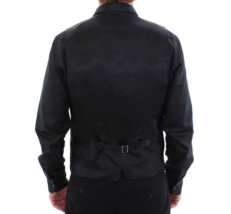 Gray Wool Mens Formal Dress Vest Gilet