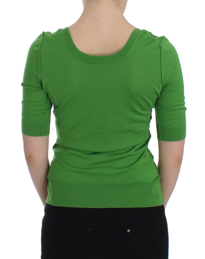 Green Cashmere Crew-neck Pullover Sweater