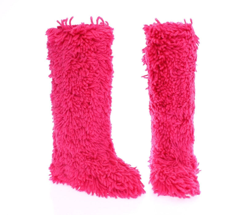 Pink Wool Runway Boots Shoes