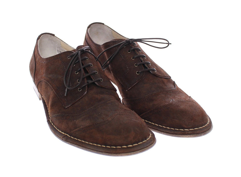 Brown Leather Laceup Wingtip Shoes