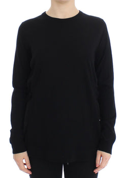 Black Wool Crewneck Sweater Pullover