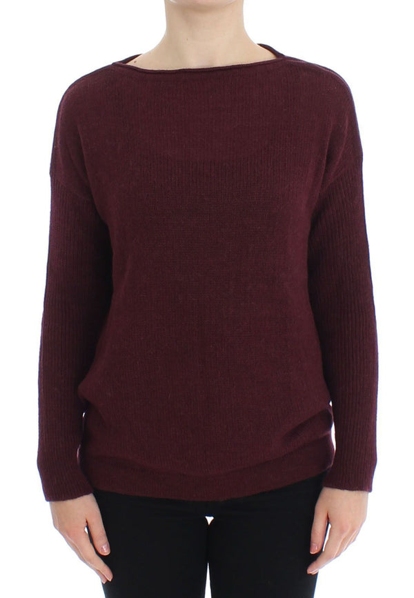 Bordeaux Knitted Pullover Sweater Top