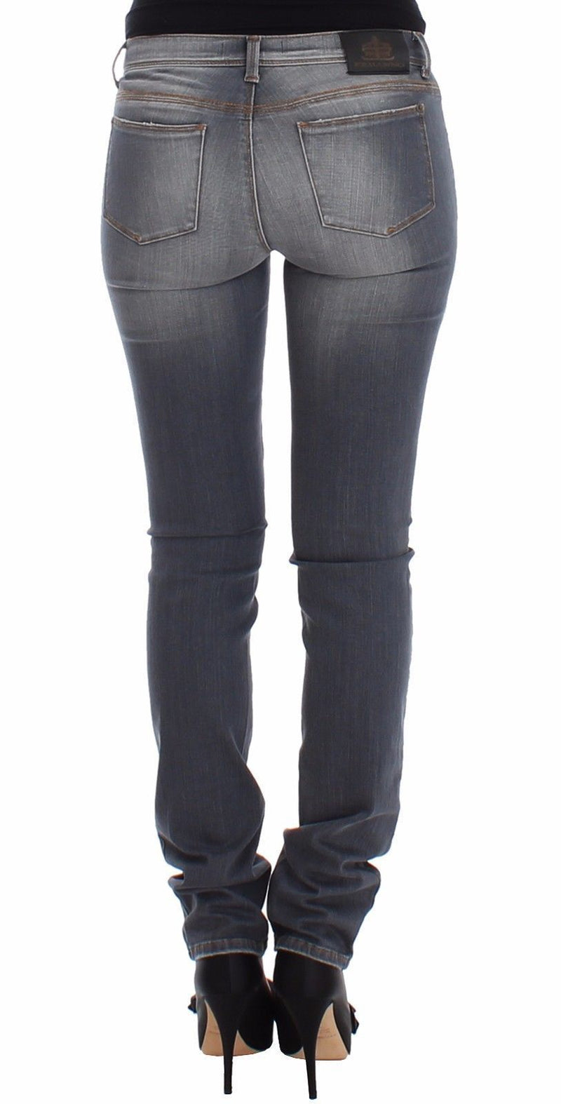 Gray Slim Jeans Denim Pants Skinny Leg Stretch