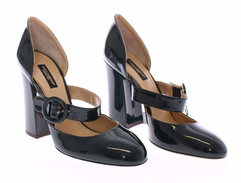 Green Patent Leather Mary Janes Shoes