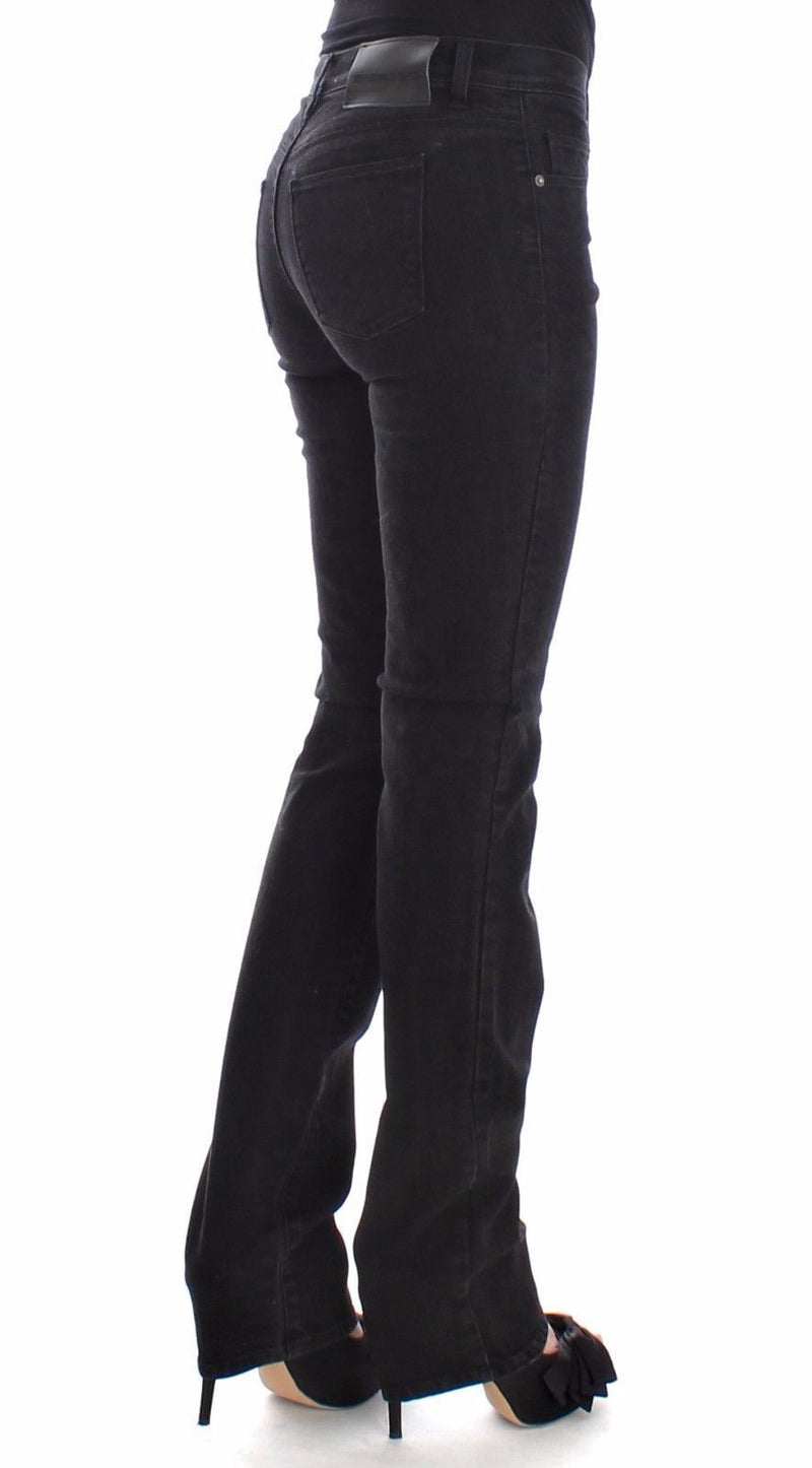 Black Slim Jeans Denim Pants Straight Leg Stretch