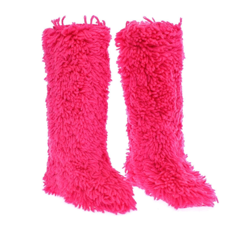 Pink Wool Runway Boots Shoes