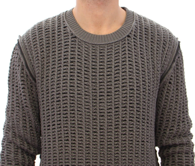 Gray Runway Netz Pullover Netted Sweater