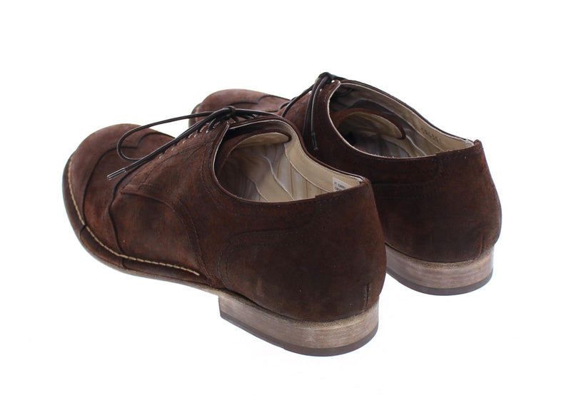 Brown Leather Laceup Wingtip Shoes