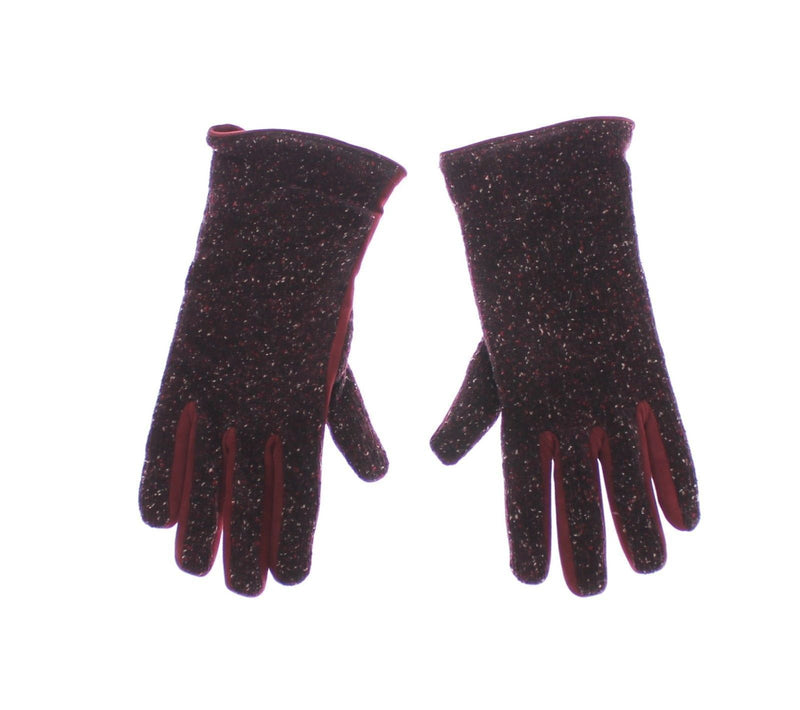 Mens Red Fabric Leather Wrist Gloves Hand