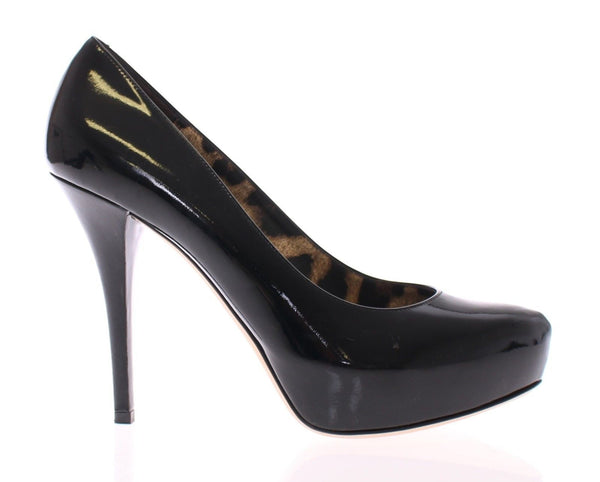 Black Patent Leather Platform Pumps Shoes