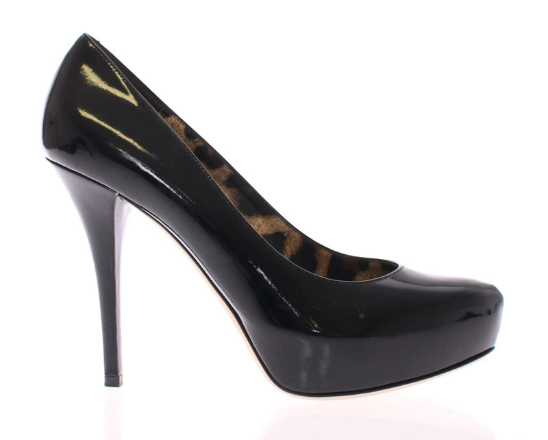 Black Patent Leather Platform Pumps Shoes