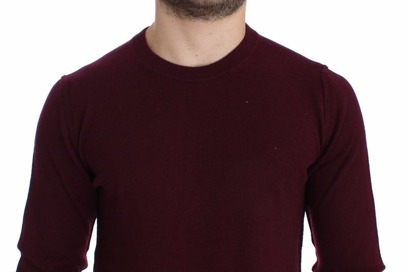 Bordeaux Cashmere Crew-neck Sweater Pullover