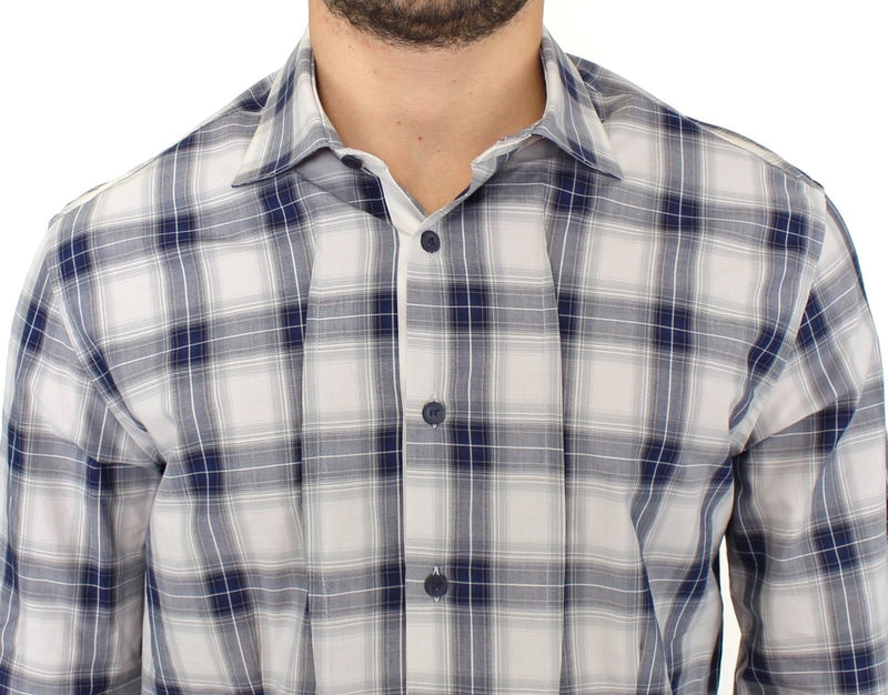Blue Checkered Cotton Casual Shirt Top