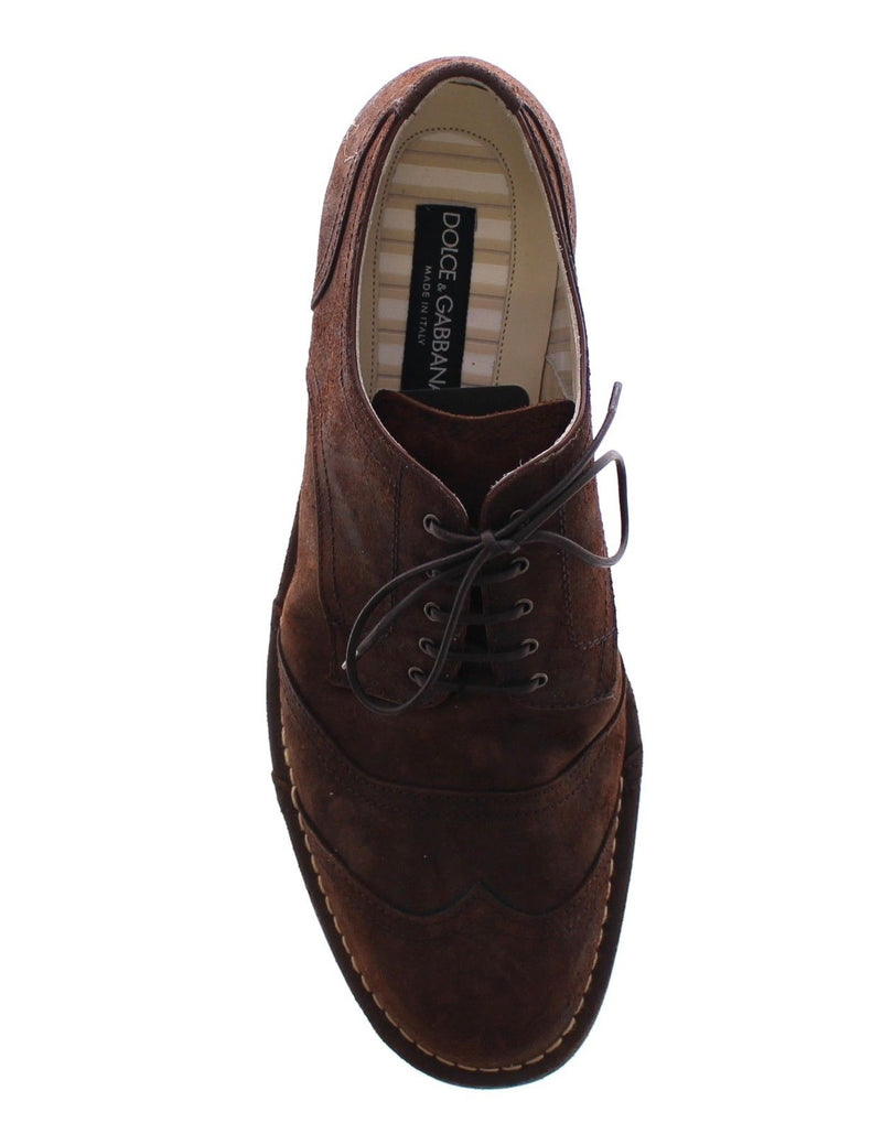 Brown Leather Laceup Wingtip Shoes