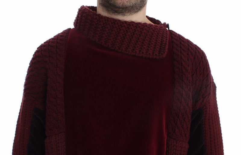 Bordeaux Velvet Wool Runway Sweater Pullover