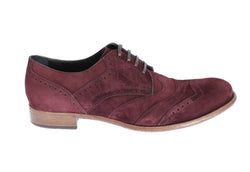Bordeaux Leather Suede Wingtip Shoes