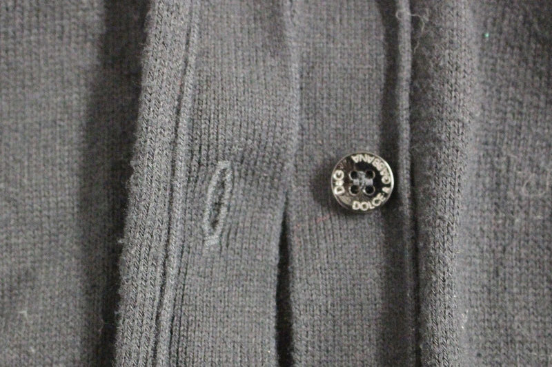 Black Cotton Long Cardigan Sweater Top