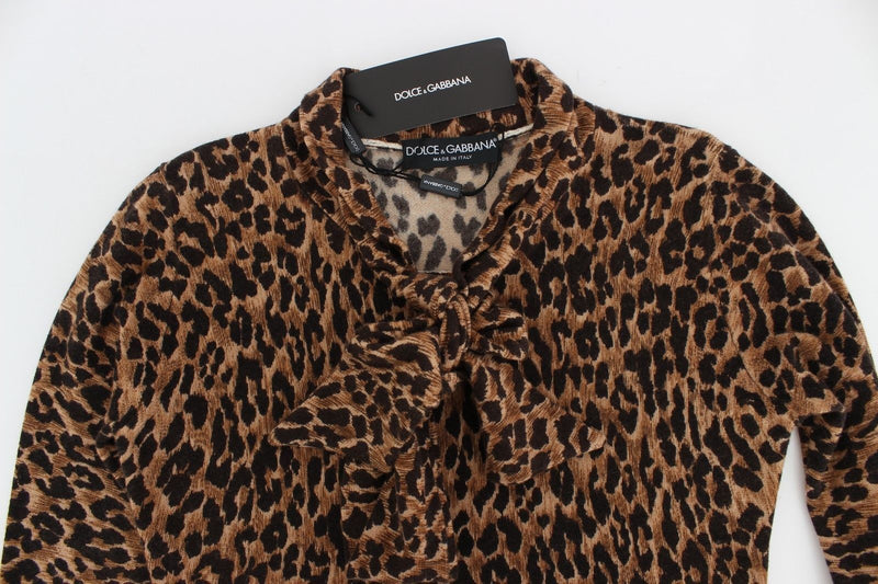 Leopard Print Cashmere Sweater Pullover