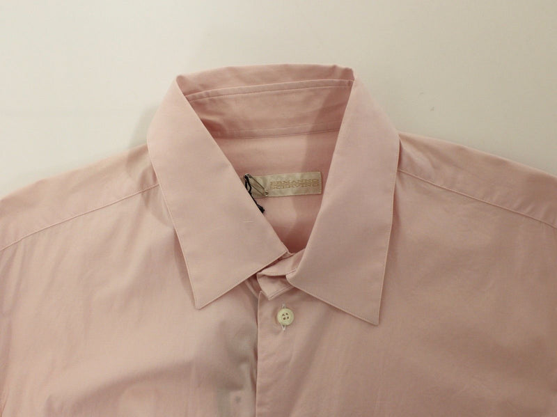 Pink Cotton Casual Long Sleeve Long Shirt