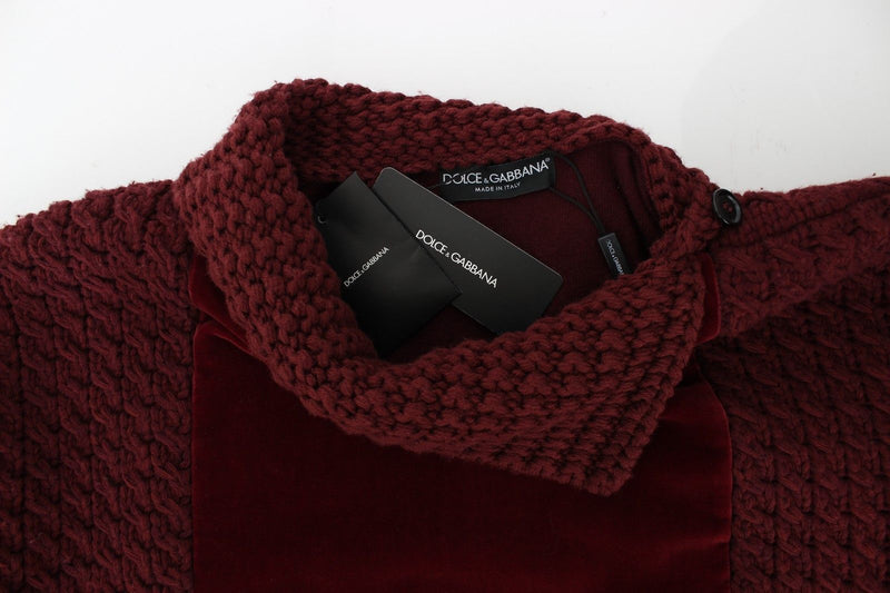 Bordeaux Velvet Wool Runway Sweater Pullover