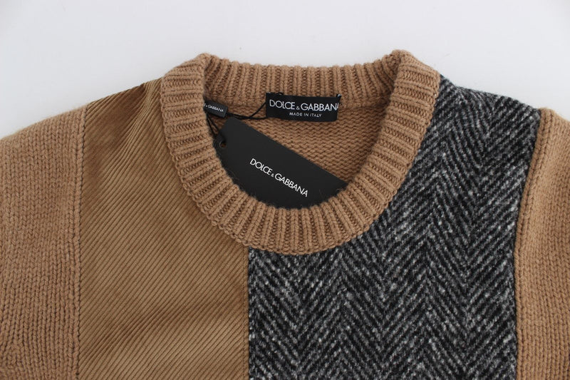 Brown Camel Wool Knitted Sweater Pullover