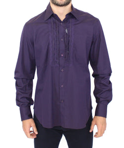 Purple Cotton Long Sleeve Casual Shirt Top