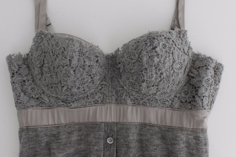Lingerie Gray Bustier Top Camisole Cami Lace