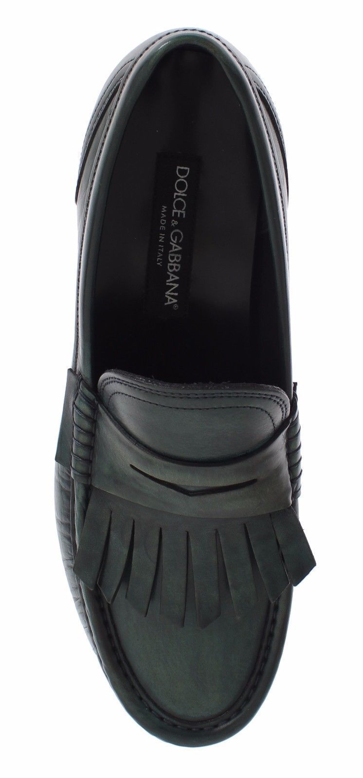 Green Leather Loafers Casual Dress Shoes