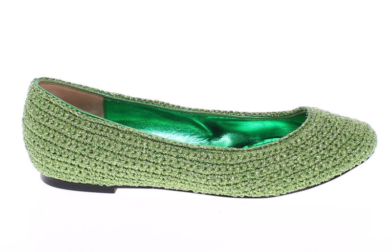 Green Knitted Ballerinas Ballerina Flat Shoes