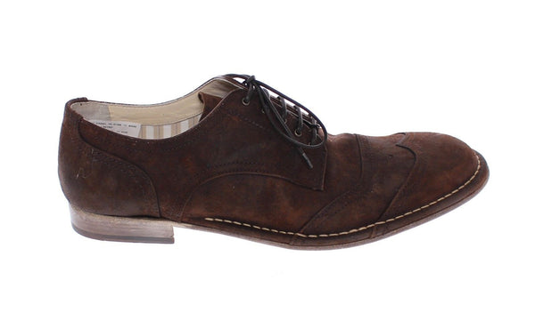 Brown Leather Laceup Wingtip Shoes