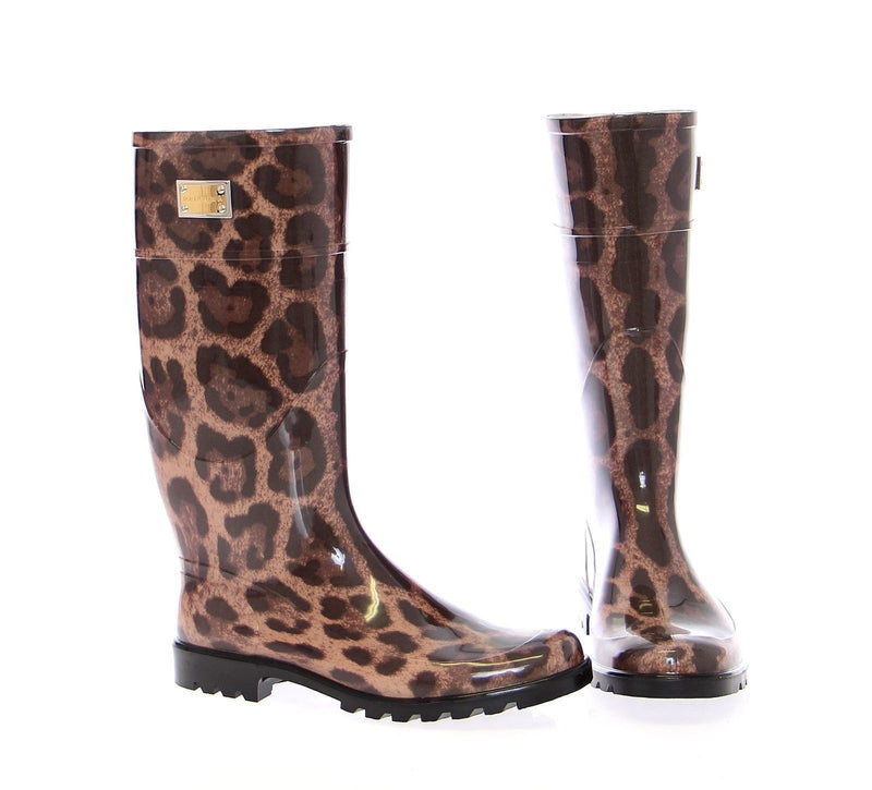 Leopard Rubber Rain Boots Shoes