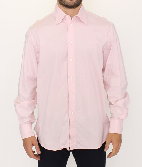 Pink Cotton Casual Long Sleeve Long Shirt