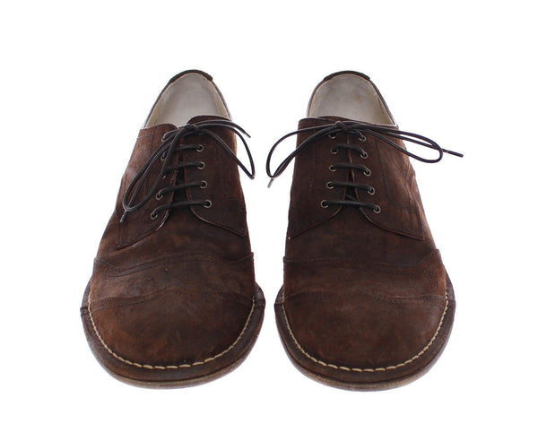 Brown Leather Laceup Wingtip Shoes