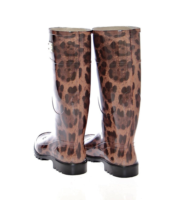 Leopard Rubber Rain Boots Shoes