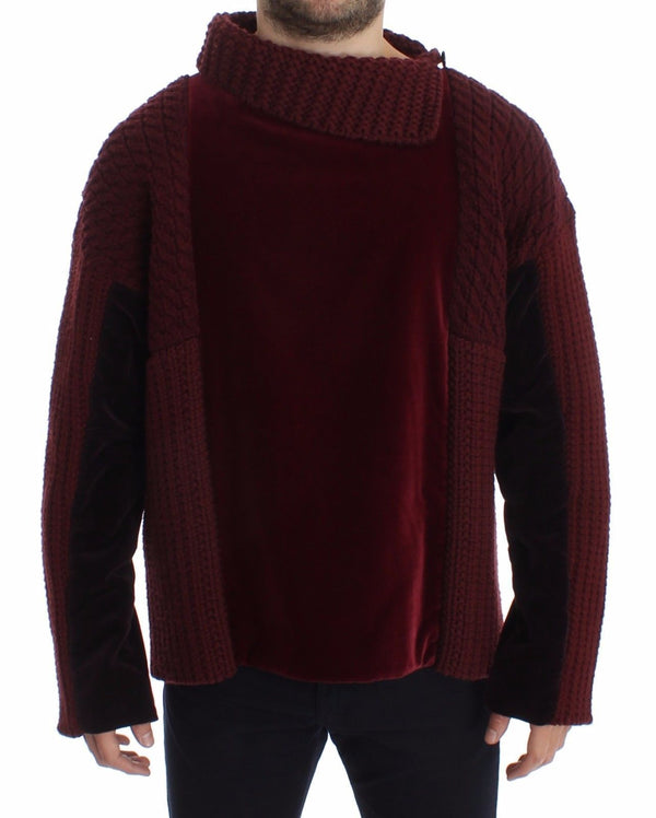 Bordeaux Velvet Wool Runway Sweater Pullover